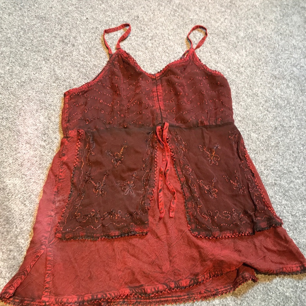 Hippie boho burgundy faerie top